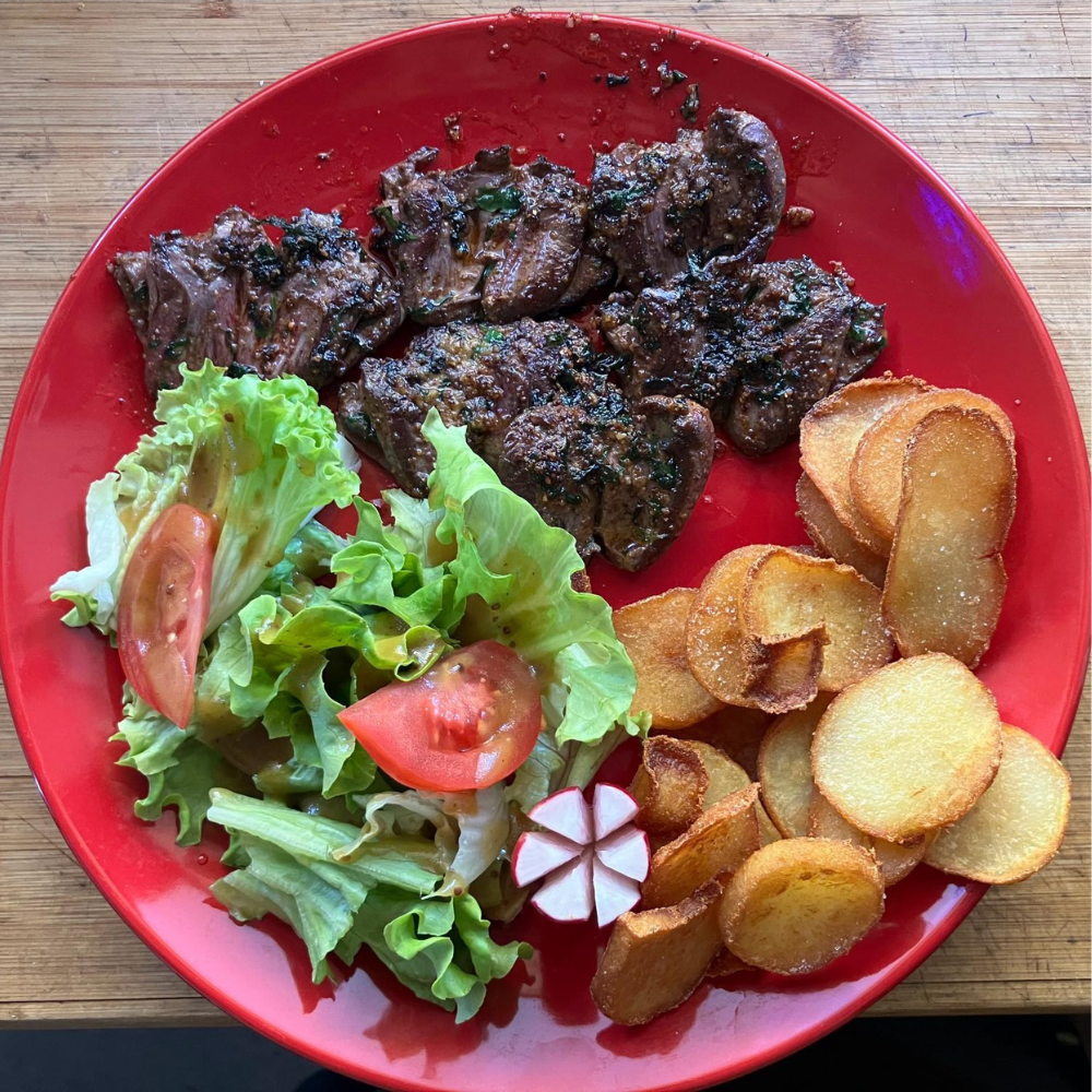 Cœurs de canard en persillade